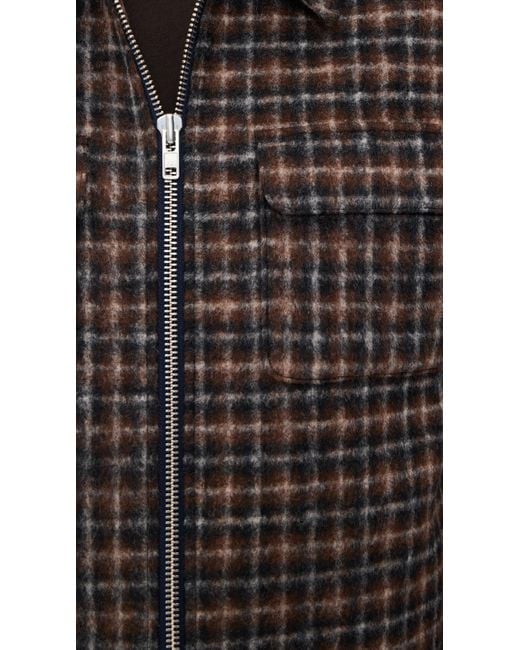 Wax London Black Check Osier Zip Jacket for men