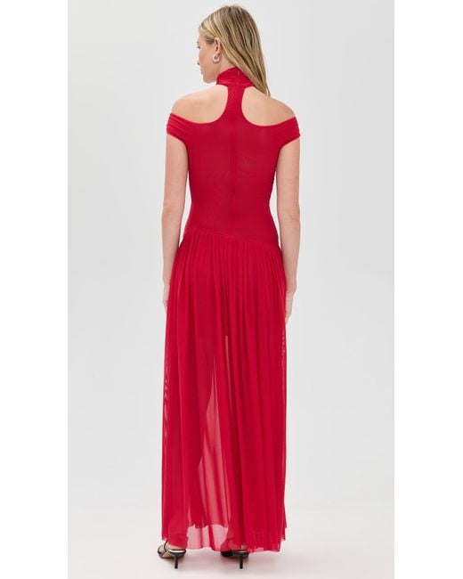 Bec & Bridge Red Deija Off Shoulder Maxi Dress