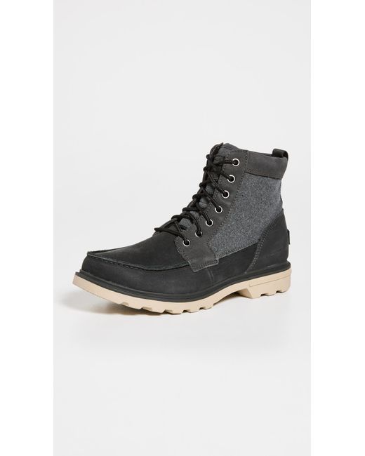 Sorel Leather Carson Moc Wp Boots in Black for Men Lyst UK