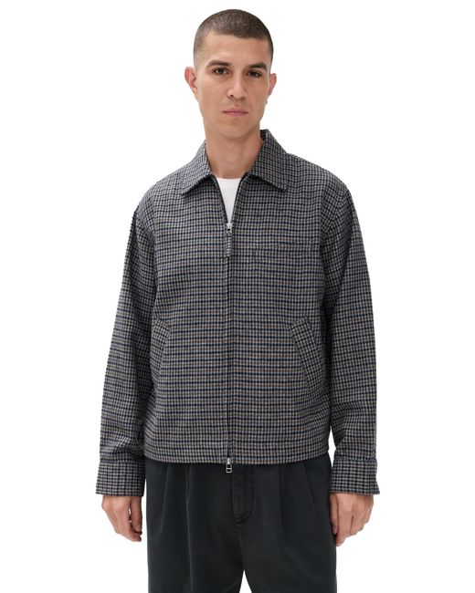 Universal Works Black Windcheater Houndstooth Zip Jacket for men