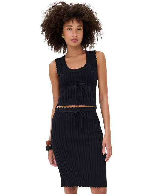 Reformation Black Erin Cotton Sweater Set