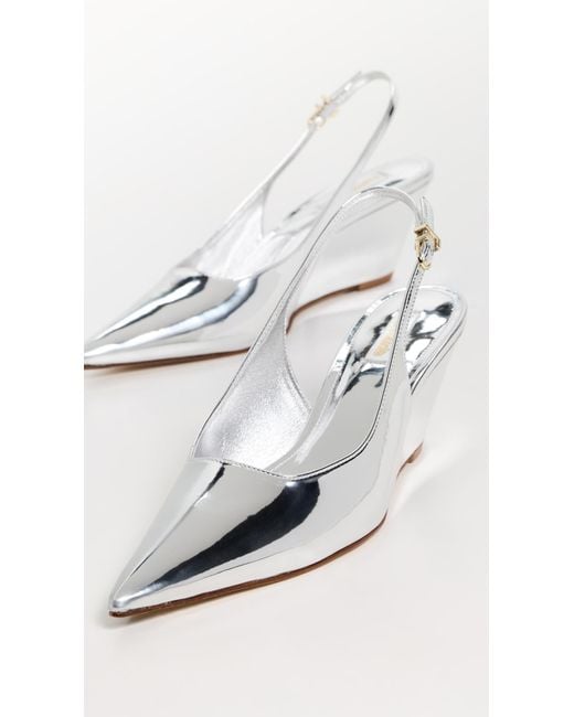 Larroude White Loulou Pumps
