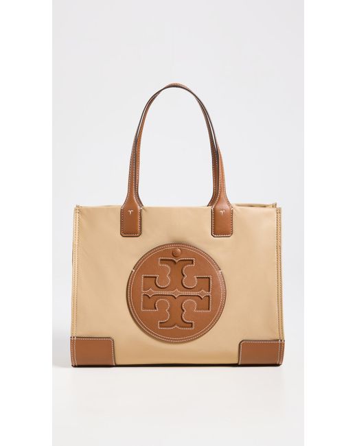 TORY BURCH natural orders sand logo Ella tote bag