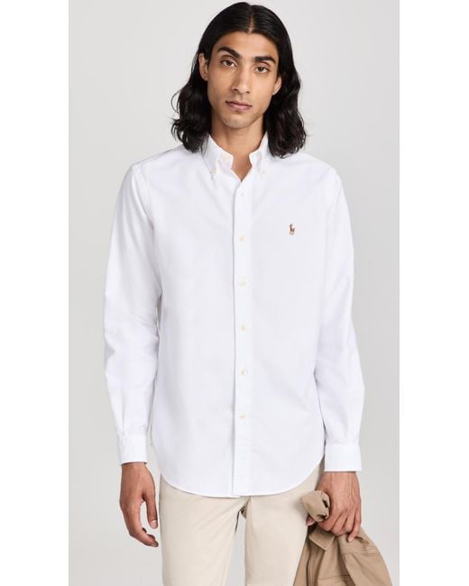 Polo Ralph Lauren White Classic Fit Iconic Oxford Shirt for men