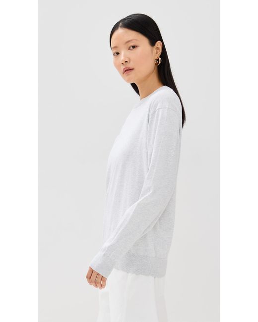 Tibi White Super Fine Gauge Perfect Pullover