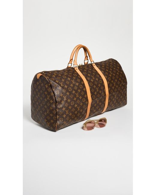 What Goes Around Comes Around Brown Louis Vuitton Monogram Ab Keepall 60 Duffle