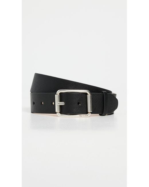 Rag & Bone Black Evan Leather Belt for men
