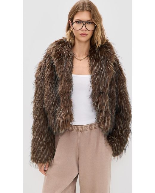 Bailey Rose Brown Faux Fur Coat
