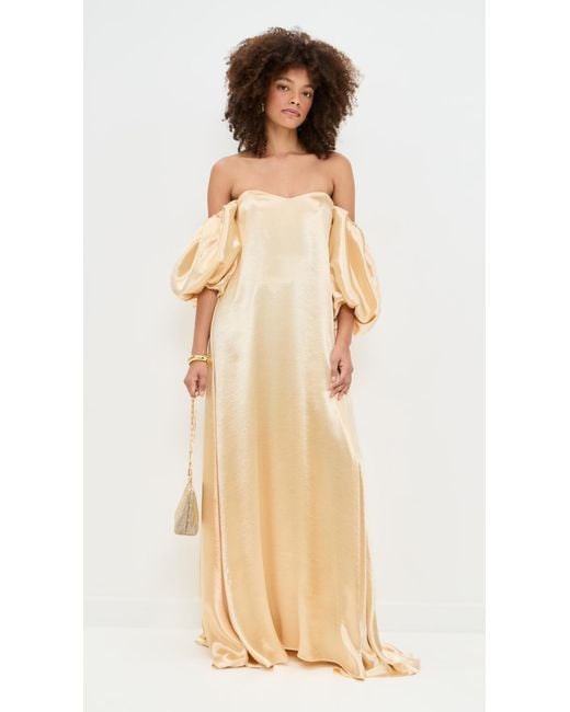 Caroline Constas Palmer Gown in Natural | Lyst