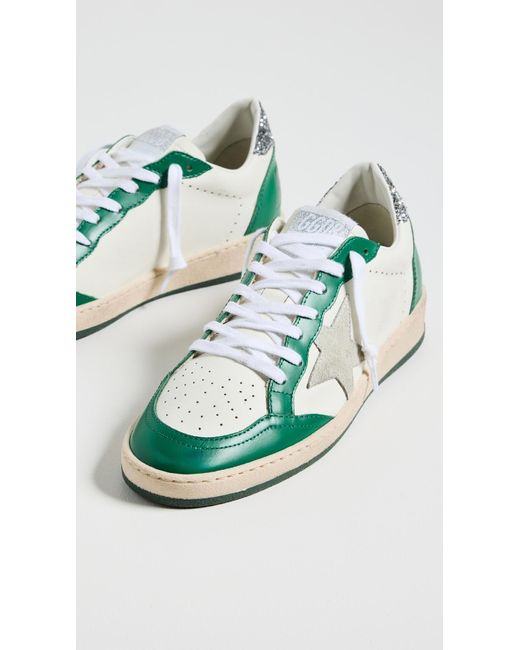 Golden Goose Deluxe Brand Green Ball Star Glitter Heel Sneakers
