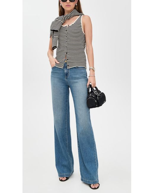 L'Agence Blue Scottie Wide Leg Jeans