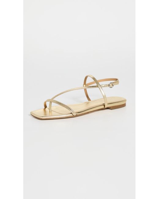 Aeyde White Ella Nappa Leather Laminated Sandals
