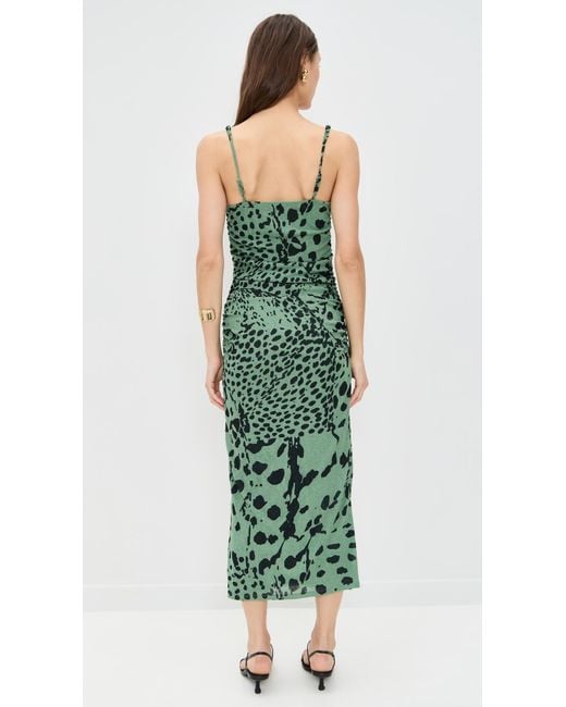 nanushka green dress Scylla - Mesh Jersey and Slip Satin Dress main image 1