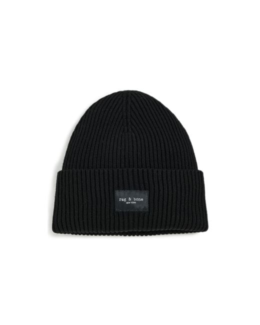 Rag & Bone Black Blake Beanie