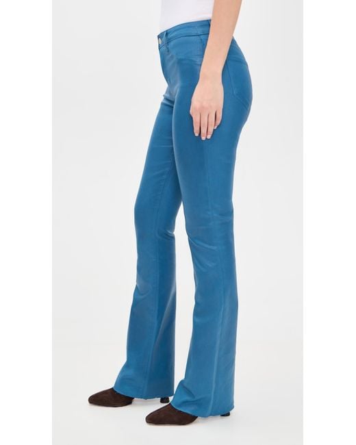 L'Agence Blue Ruth Raw Hem Straight Jeans