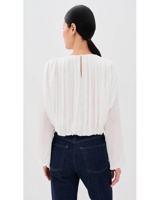 Jonathan Simkhai White Frida Silk Blouse