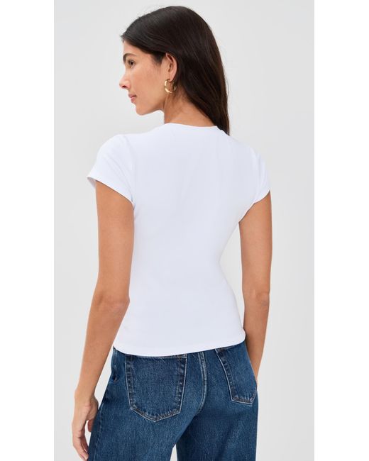 Susana Monaco White Essential Crew Tee