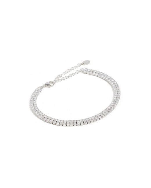 Shashi White Double Diamond Tennis Bracelet