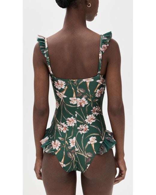 PATBO Black Botanic Retro Flutter One Piece