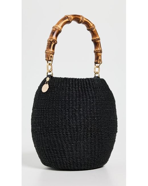 Clare V. Black Pot De Miel With Bamboo Handle Top