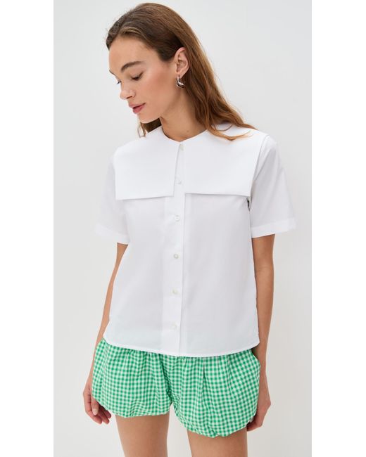 Sandy Liang White Drew Top