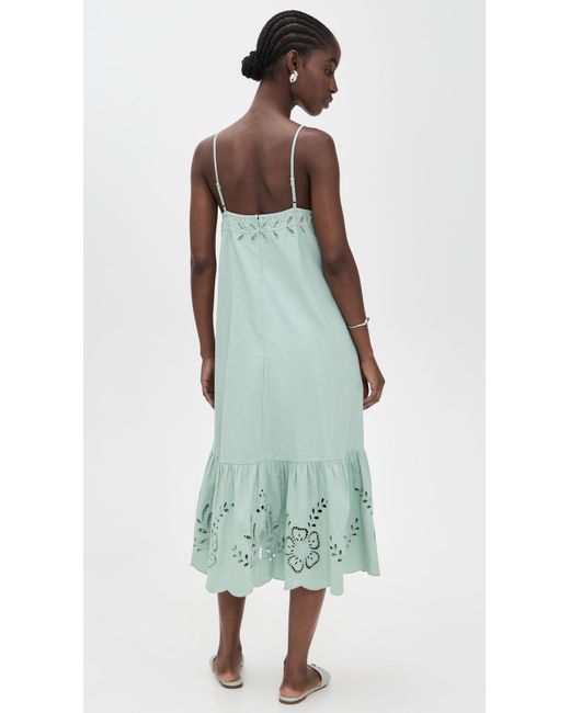 Sea Green Iyla Soutache Slip Midi Dress