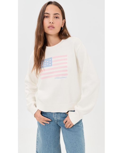 LoveShackFancy White Ty Flag Pullover
