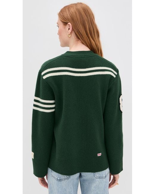 Sea Green Arther Varsity Knit Cardigan