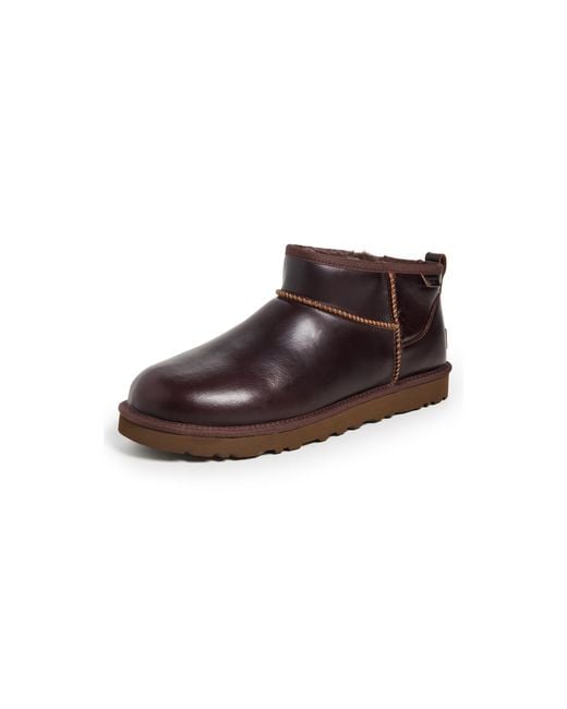 UGG Classic Ultra Mini Regen Leather Boots for Men | Lyst