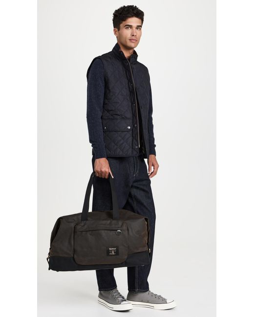 Barbour Black Field Wax Duffle Bag for men