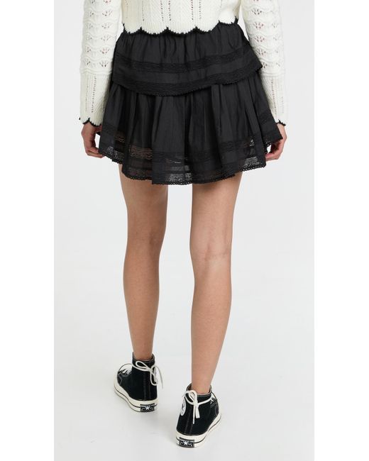 LoveShackFancy Black Ruffle Mini Skirt