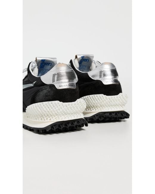 Golden Goose Deluxe Brand Black Running Marathon Nylon Upper Suede Toe And Spur Printed Star Laminated Heel Sneakers