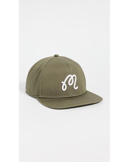 Malbon Green M Script Snapback Hat for men