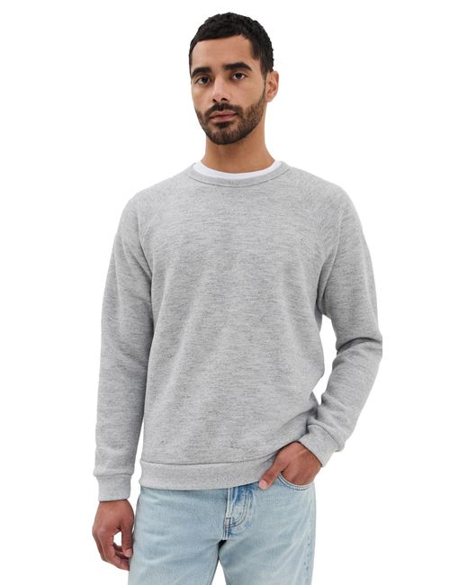 Marine Layer Gray Mock Twist Sherpa Crew Pullover for men