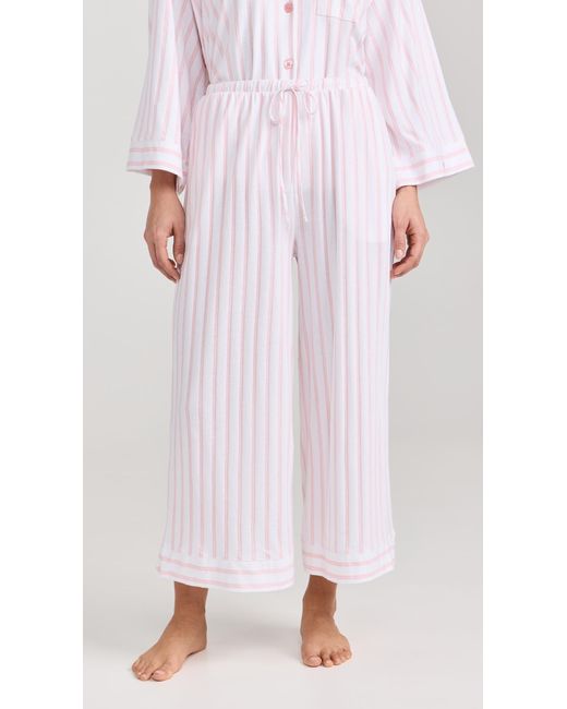 Petite Plume Multicolor Luxe Pink Stripe Wide Leg Pajama Set