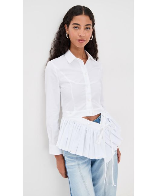 ROKH White Buttoned Peplum Shirt