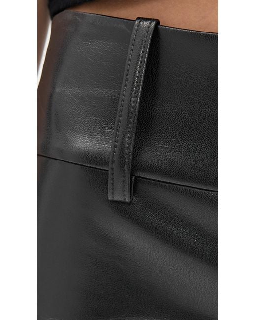 Alice + Olivia Black Olivia Vegan Leather Wide Leg Flare Pants