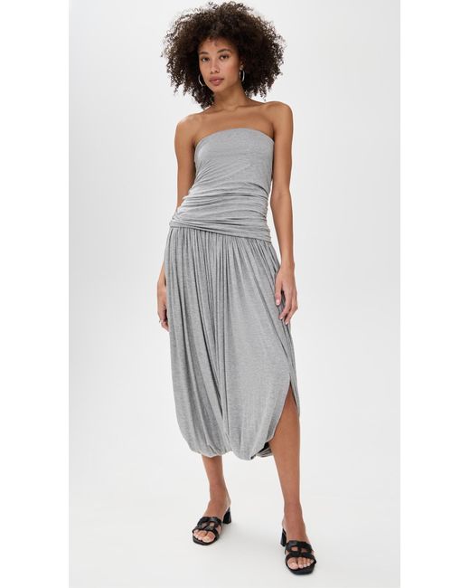 Pixie Market Black Bubble Hem Strapless Dress