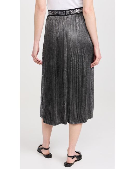 Le Superbe Black Foil Pleated Skirt