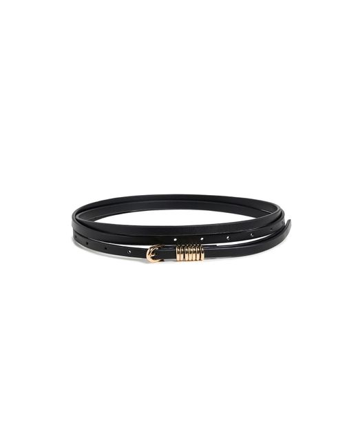 GOOD AMERICAN Black Double Wrap Multi-Ring Belt