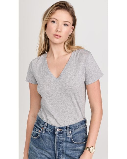 Vince White Essential V Neck Tee