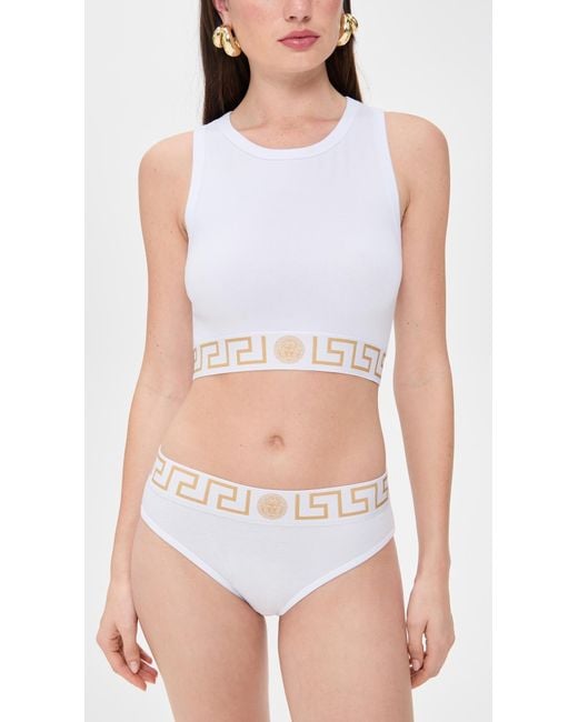 Versace White Sleeveless Tops