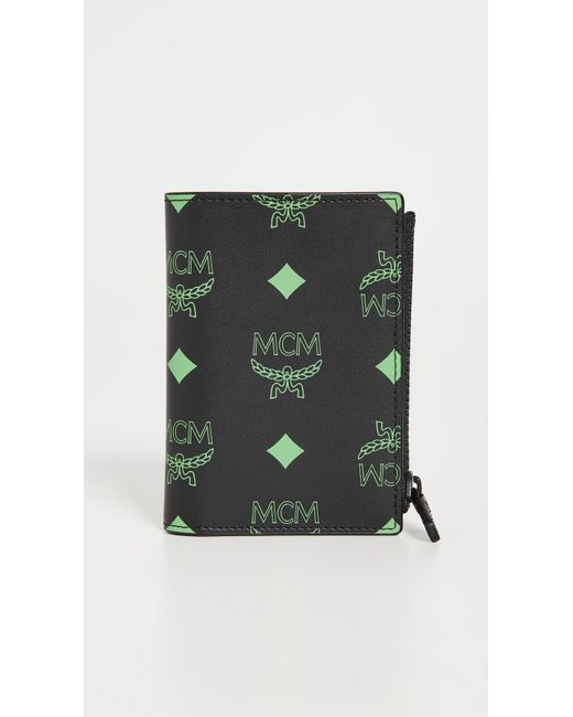 MCM Color Splash Logo Flap Wallet in Green - Lyst