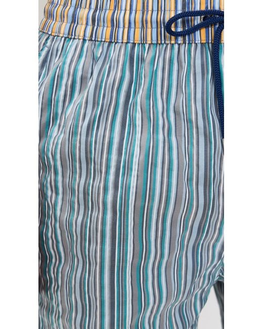 Paul Smith Blue Mixed Stripe Swim Shorts for men