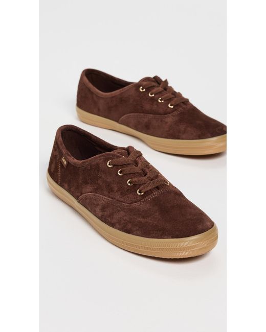 Keds Brown Champion Luxe Suede Sneakers
