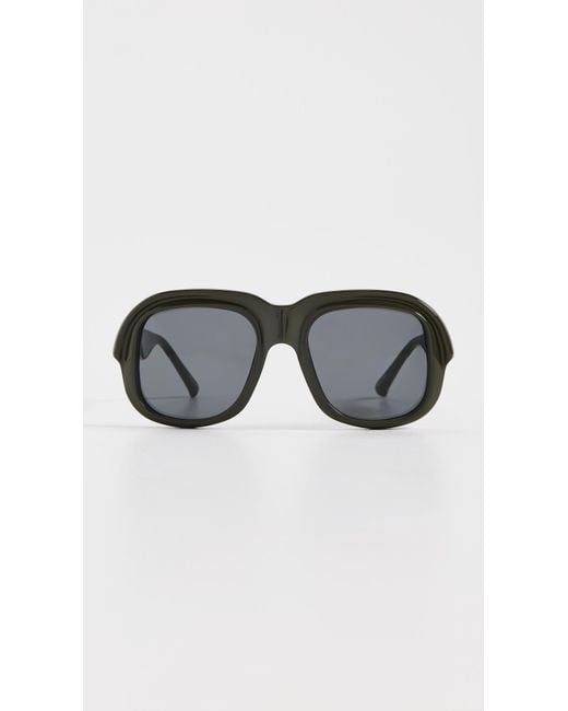 Dries Van Noten Black Round Sunglasses