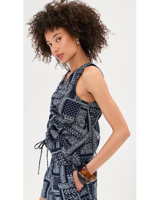 Le Bos Blue Fallon Sleevless Top