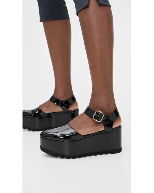 Stella McCartney Black Elyse Patent Alter Mat Platform Sandals
