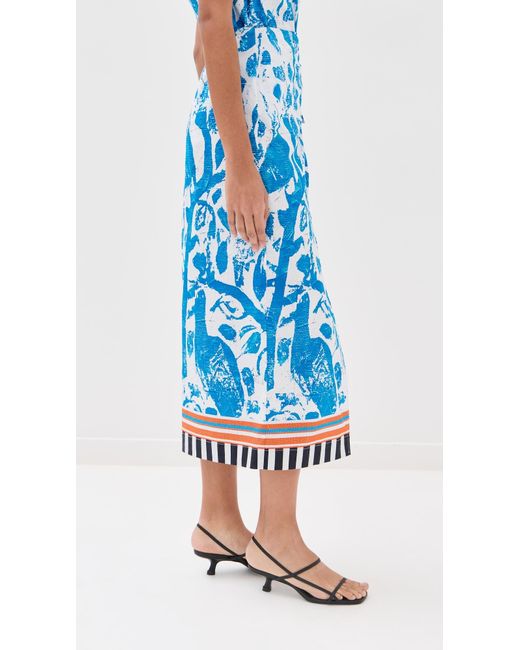Stella Jean Blue Midi Wrap Skirt