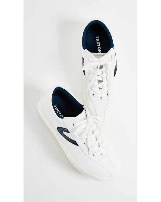 tretorn nylite silver check sneakers